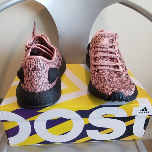 Adidas PureBOOST Running Peach/Grey Size 11 - Picture 4 of 14